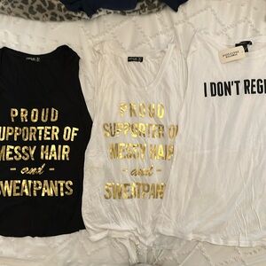 Lot of 3 sleeveless shirts size large real cute boutique size large